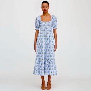 Hill House Louisa in Blue Block Print